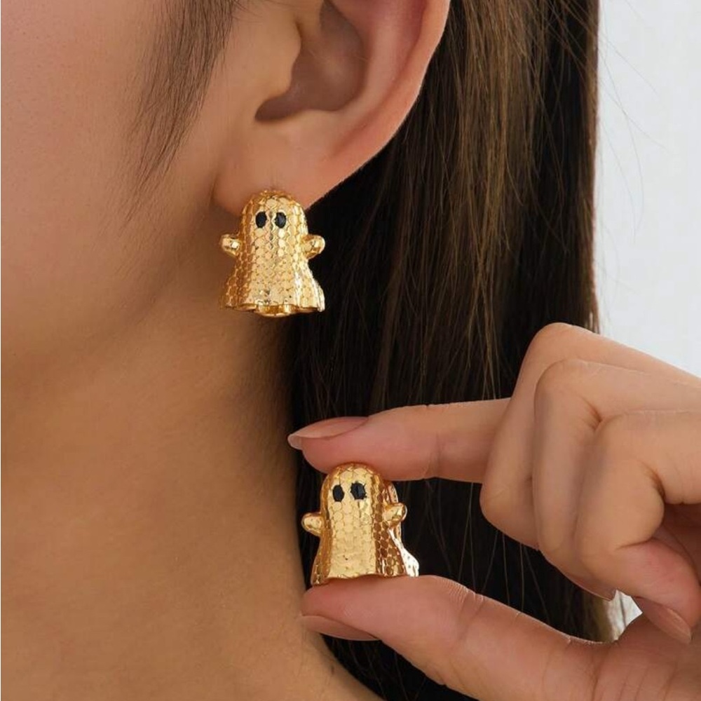Gold Ghost Earrings - image 1
